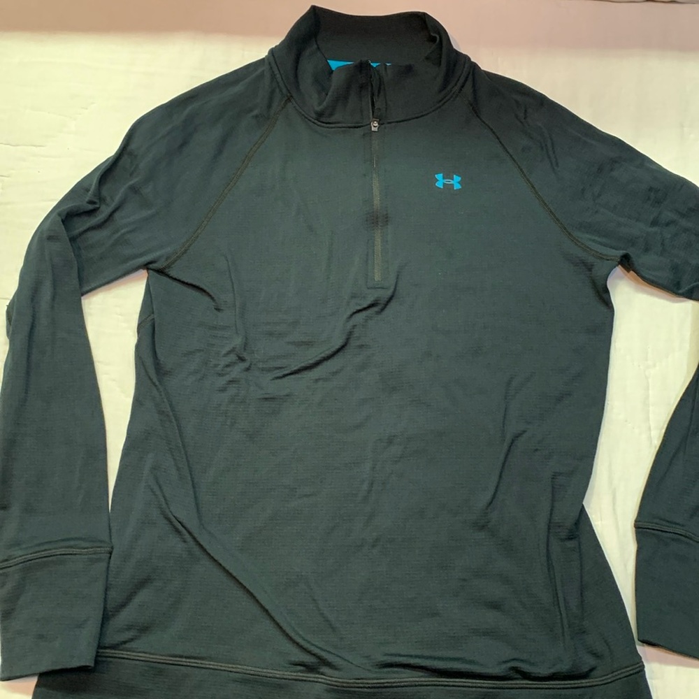 Under Armour Base 2.0 Black Lightweight Performance 1/4 Zip Long Sleeve Large‎
